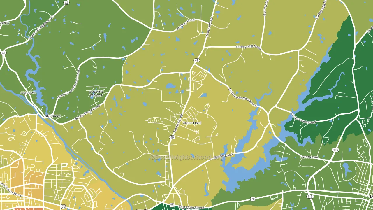 Green Level, NC block-group voter-turnout map