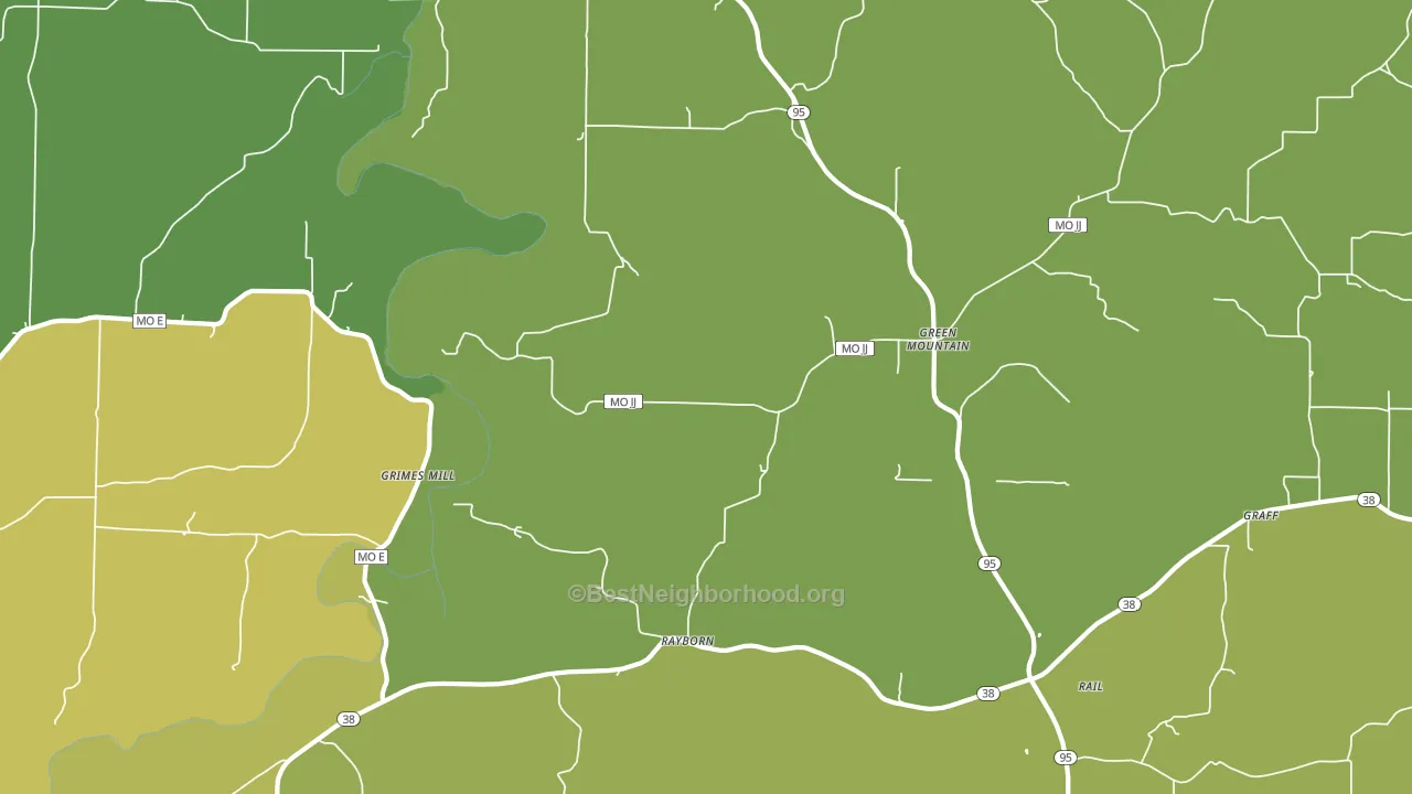 Green Mountain, MO block-group voter-turnout map