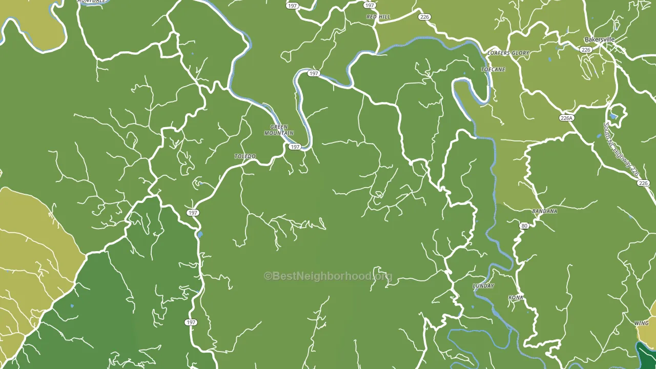 Green Mountain, NC block-group voter-turnout map