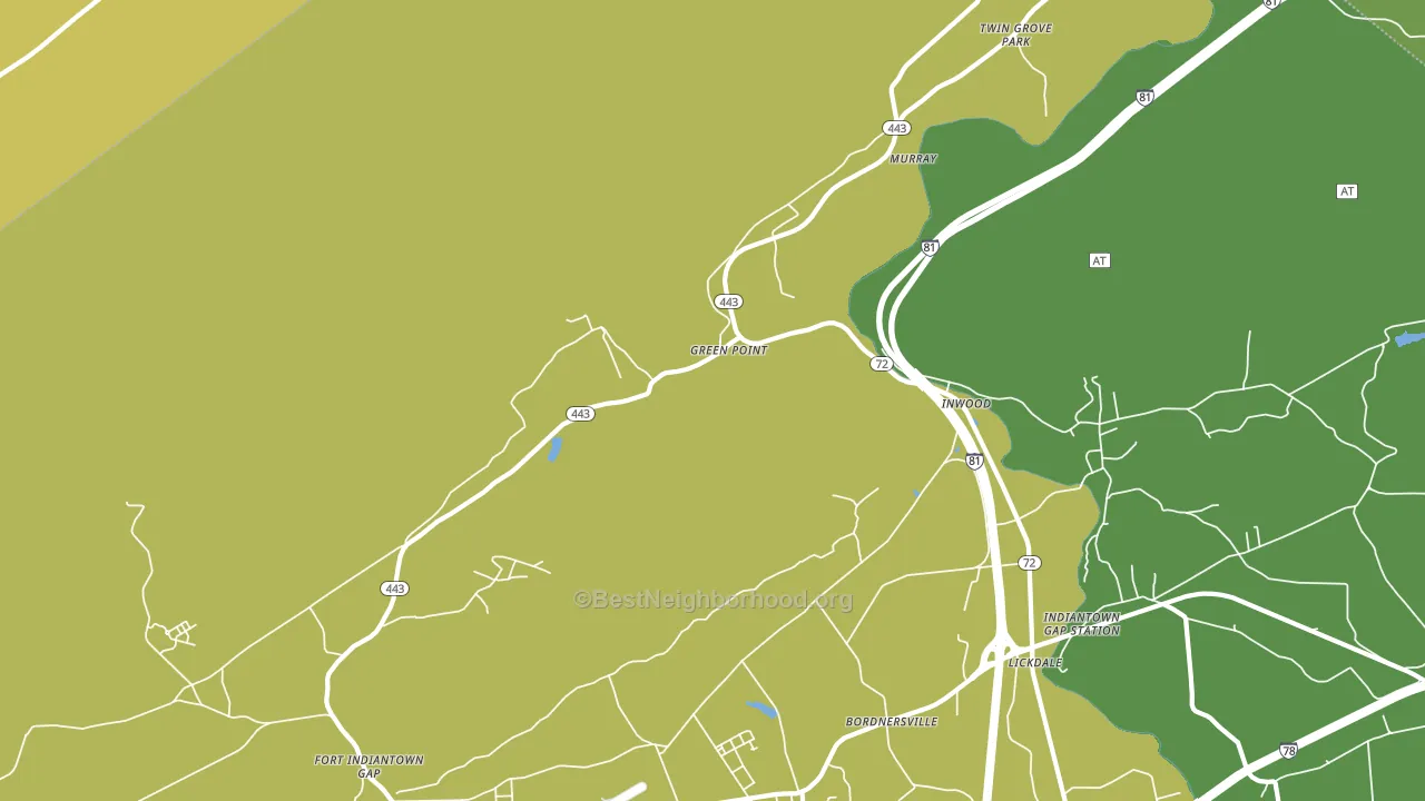 Green Point, PA block-group voter-turnout map