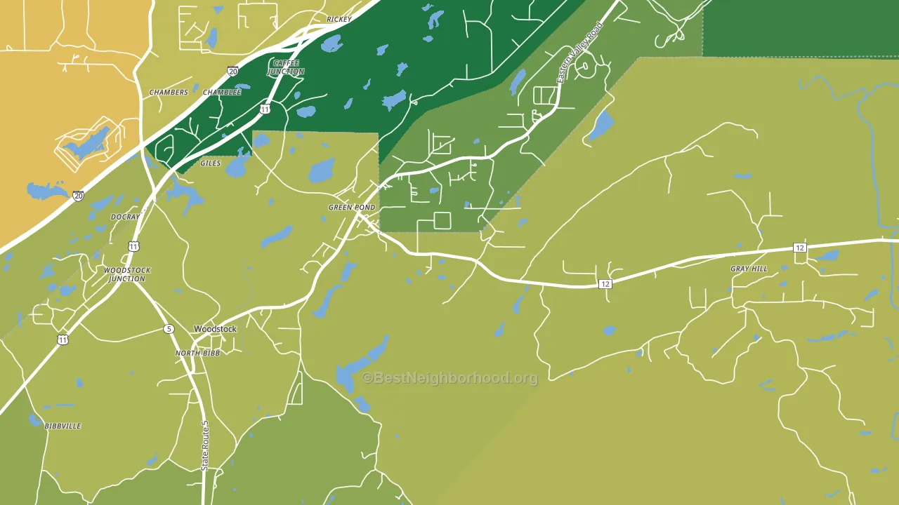 Green Pond, AL block-group voter-turnout map