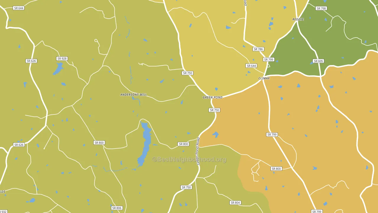 Green Pond, VA block-group voter-turnout map