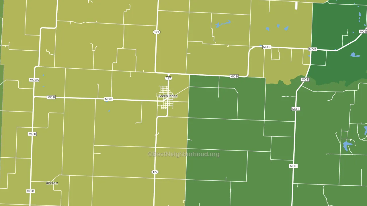 Green Ridge, MO block-group voter-turnout map