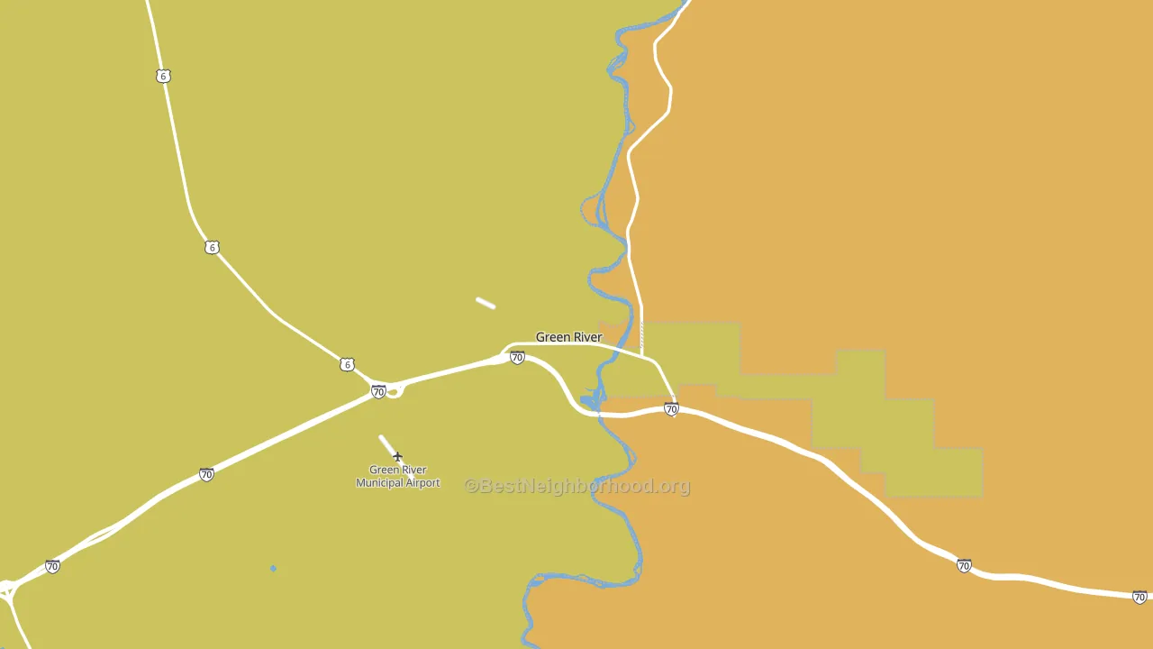Green River, UT block-group voter-turnout map