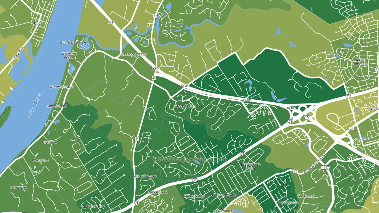 Green Spring, KY block-group voter-turnout map
