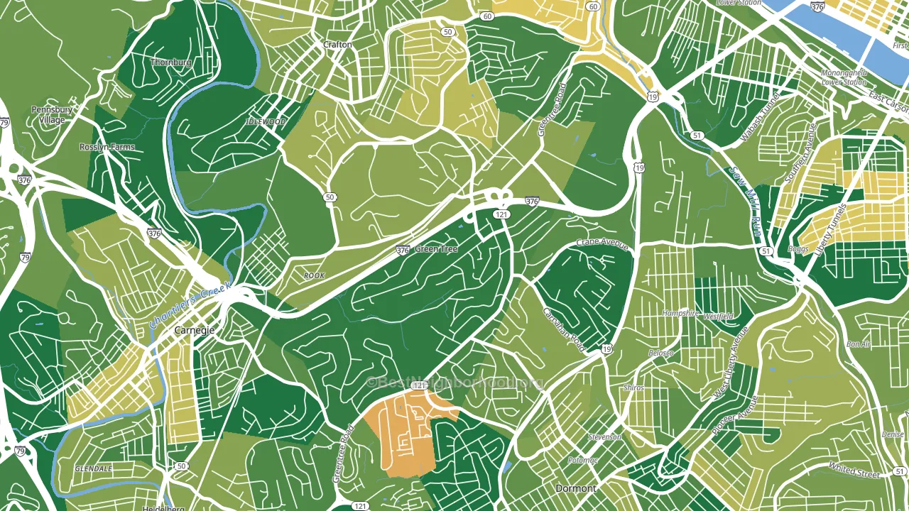 Green Tree, PA block-group voter-turnout map