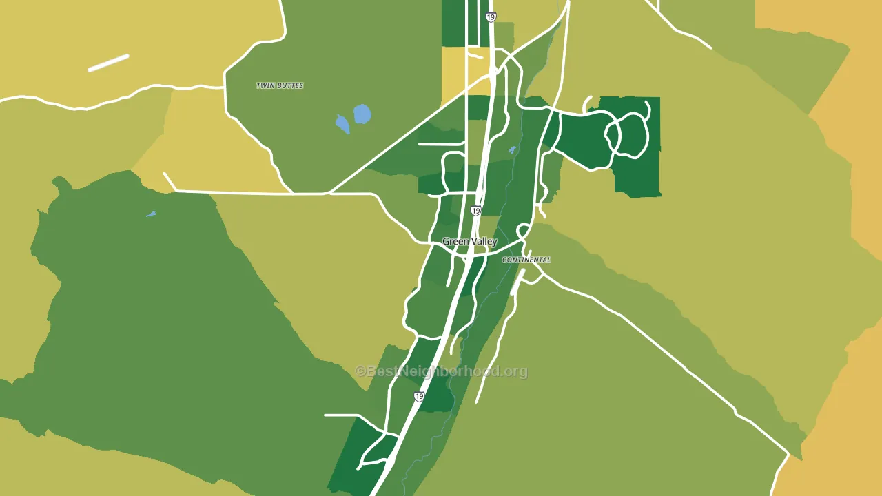 Green Valley, AZ block-group voter-turnout map