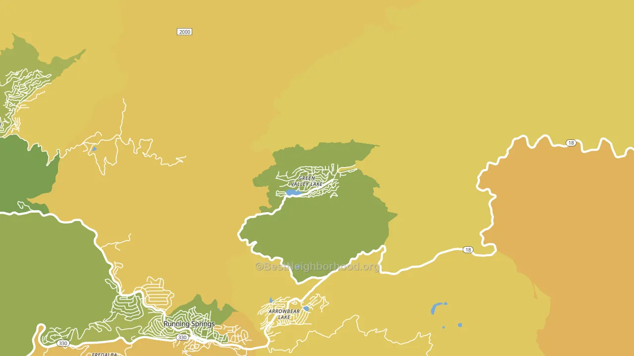 Green Valley Lake, CA block-group voter-turnout map