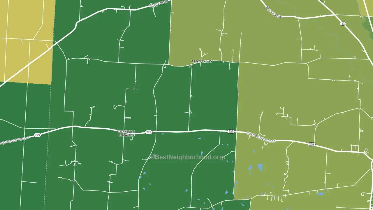 Green Valley, OH block-group voter-turnout map