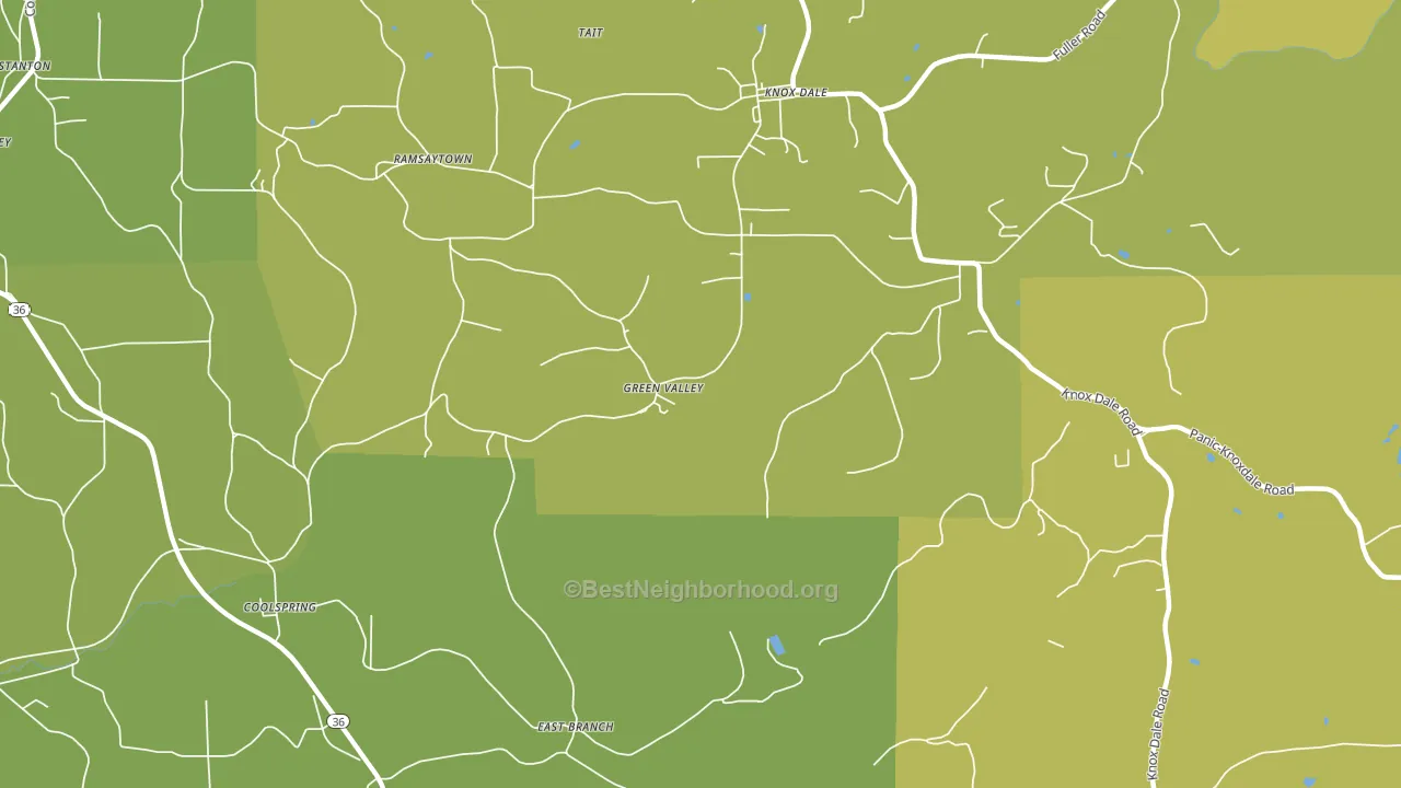 Green Valley, PA block-group voter-turnout map