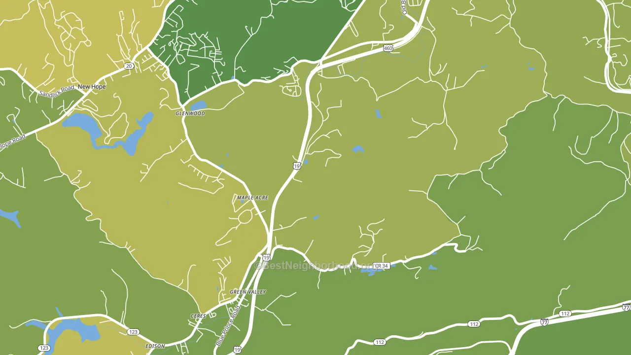 Green Valley, WV block-group voter-turnout map