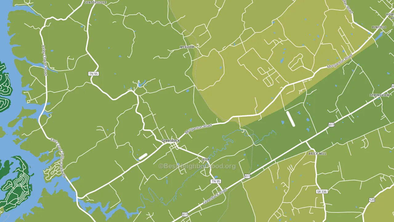 Greenback, TN block-group voter-turnout map