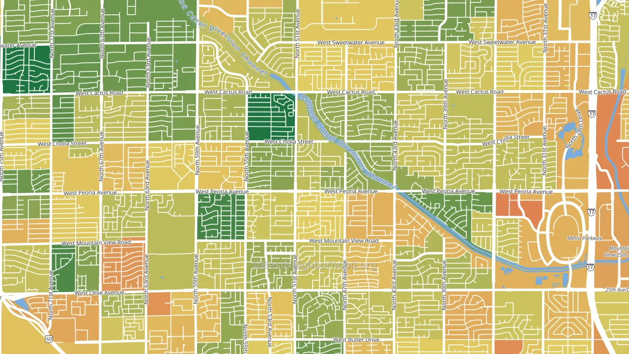 Greenbriar, Glendale, AZ block-group voter-turnout map