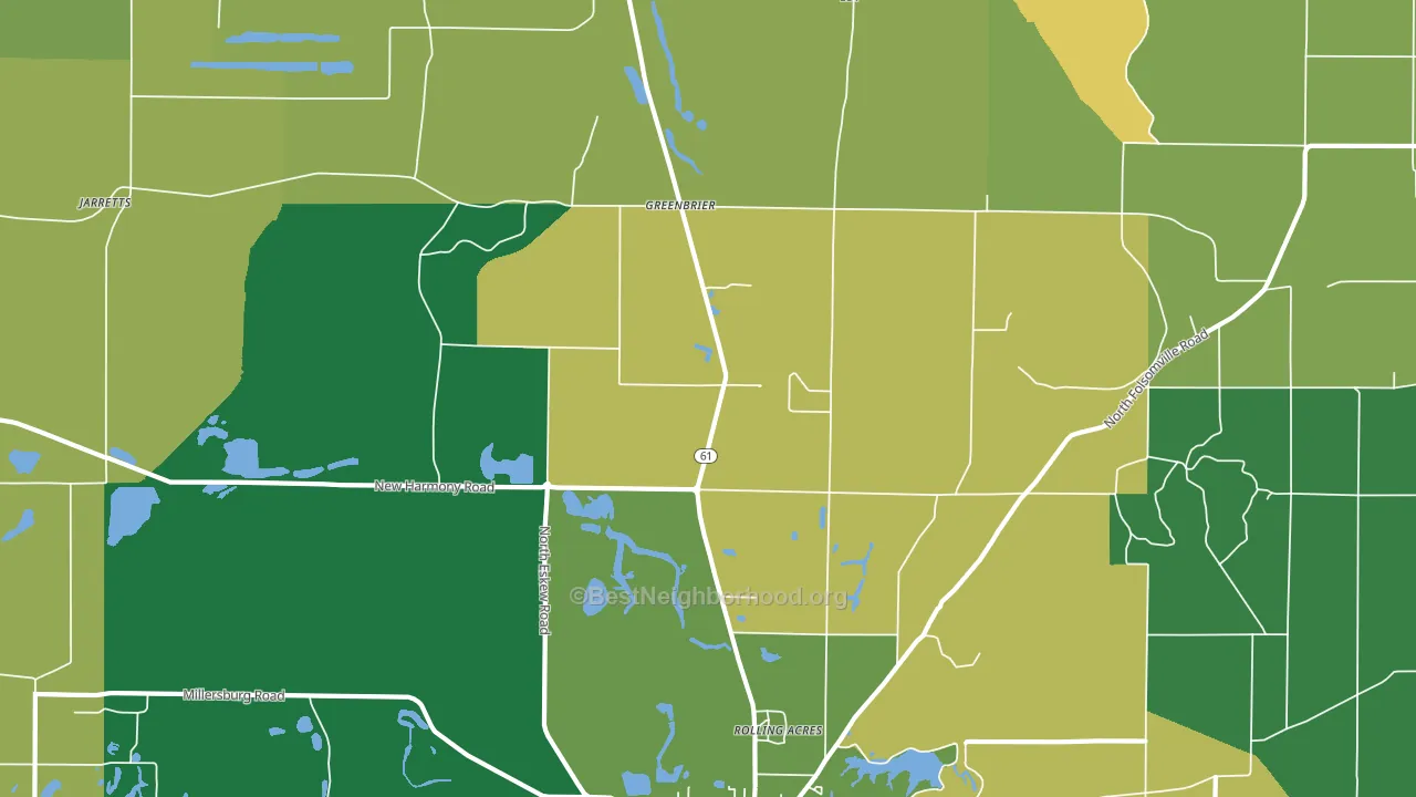 Greenbrier, IN block-group voter-turnout map