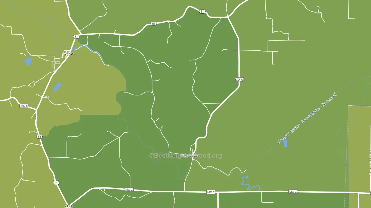 Greenbrier, MO block-group voter-turnout map