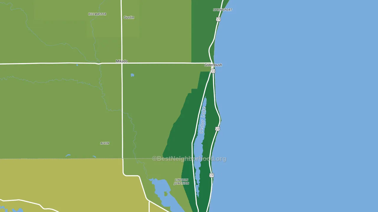 Greenbush, MI block-group voter-turnout map