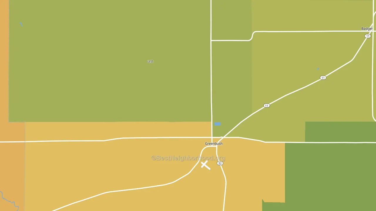 Greenbush, MN block-group voter-turnout map