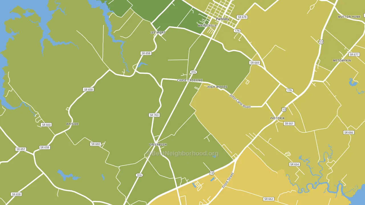 Greenbush, VA block-group voter-turnout map