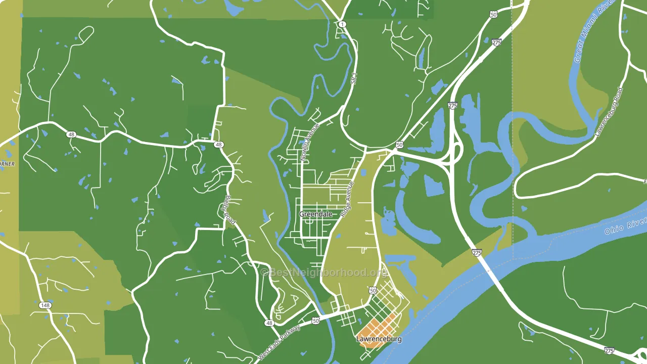 Greendale, IN block-group voter-turnout map