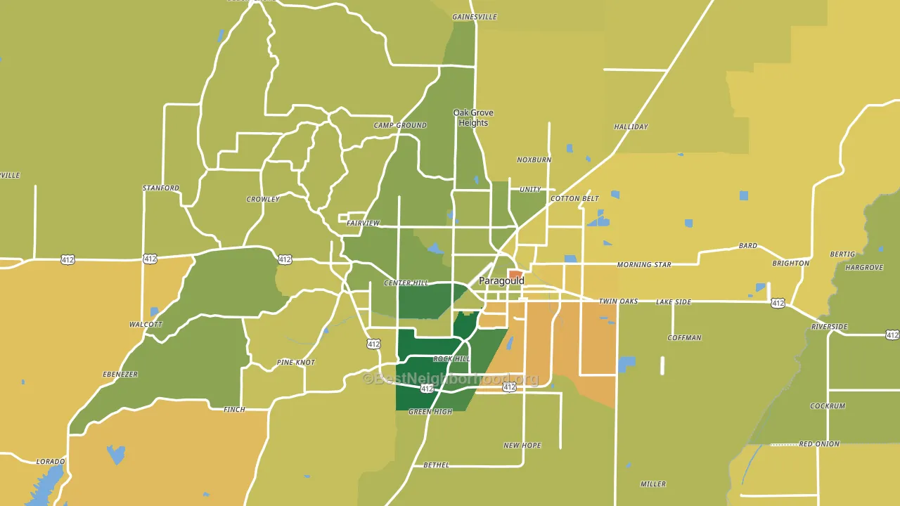 Greene County, AR block-group voter-turnout map