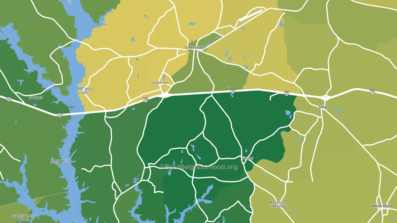 Greene County, GA block-group voter-turnout map
