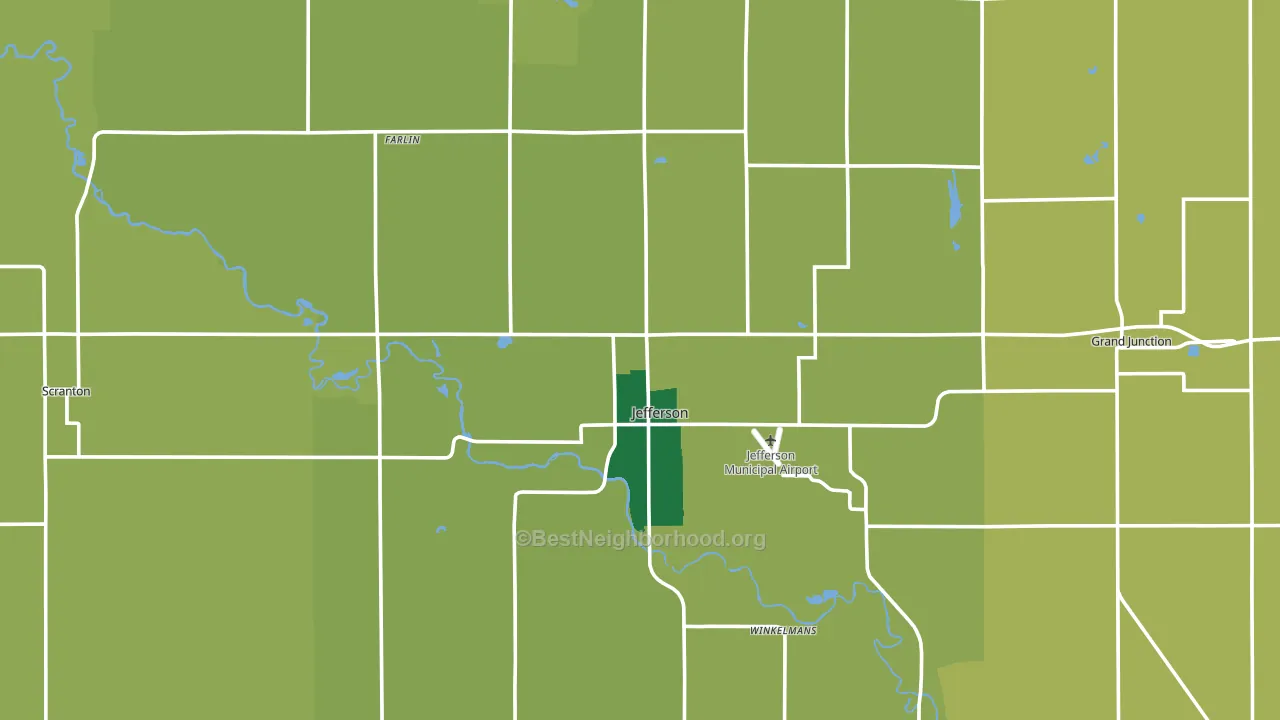 Greene County, IA block-group voter-turnout map