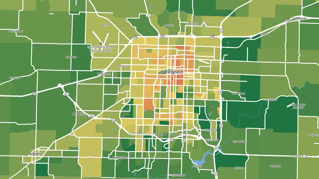 Greene County, MO block-group voter-turnout map