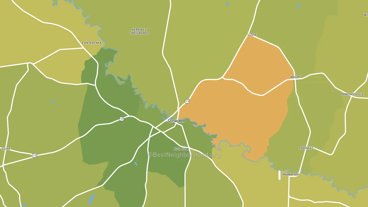 Greene County, NC block-group voter-turnout map