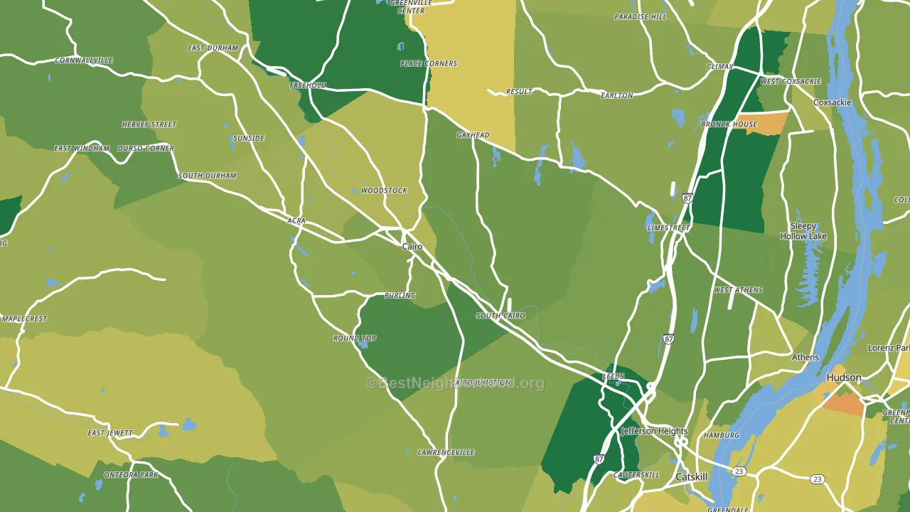 Greene County, NY block-group voter-turnout map