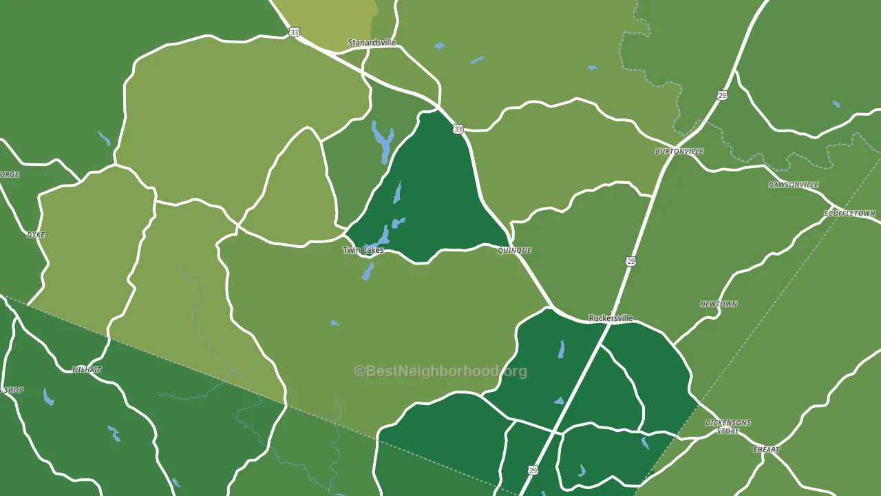 Greene County, VA block-group voter-turnout map