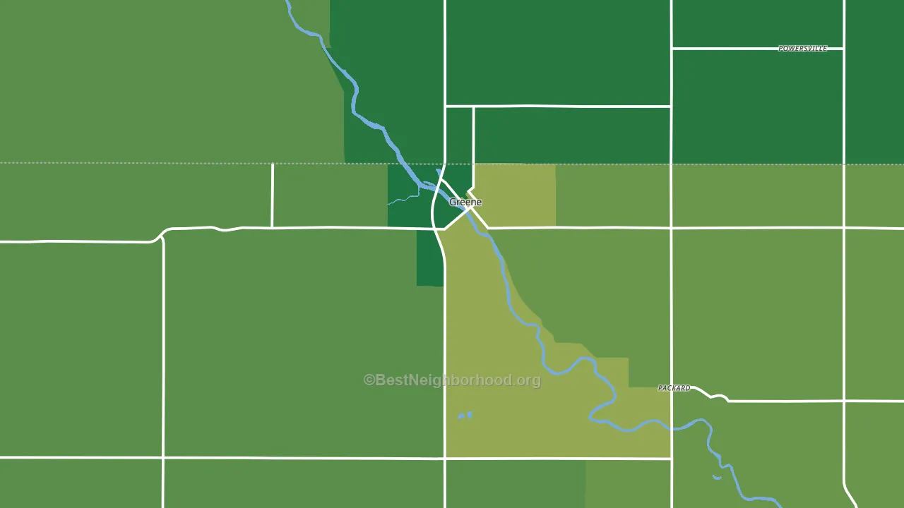 Greene, IA block-group voter-turnout map