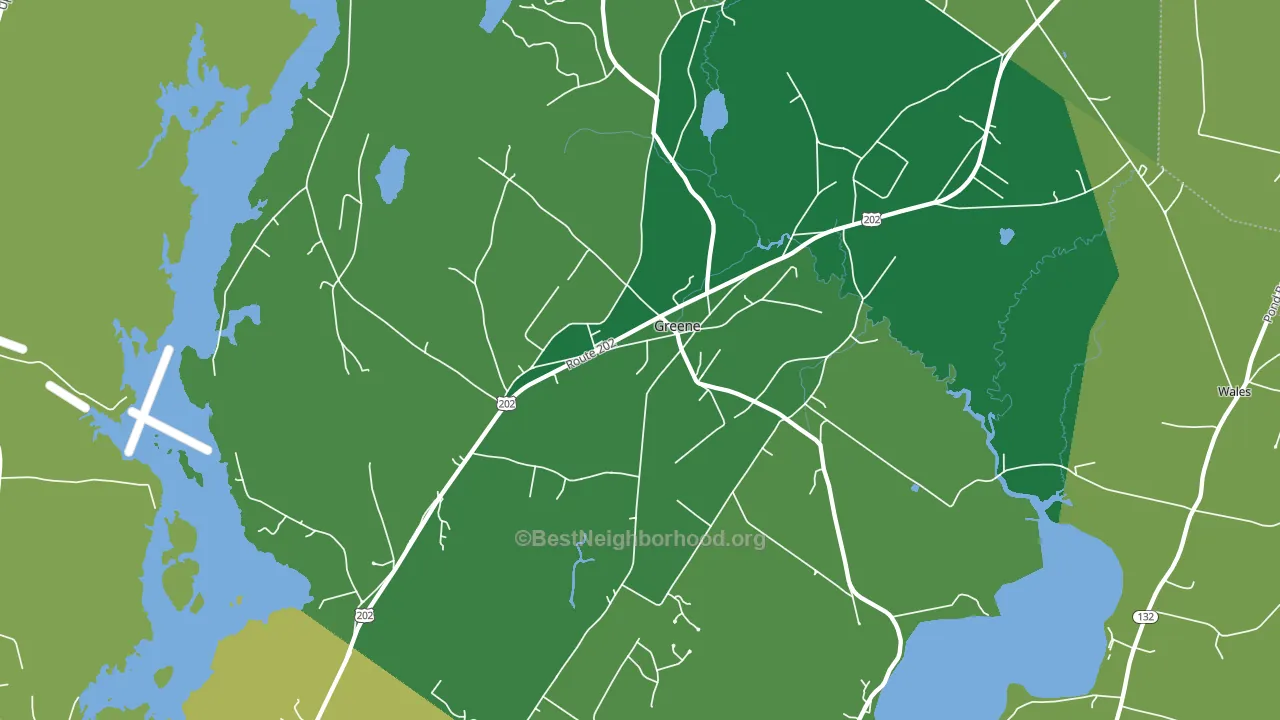 Greene, ME block-group voter-turnout map
