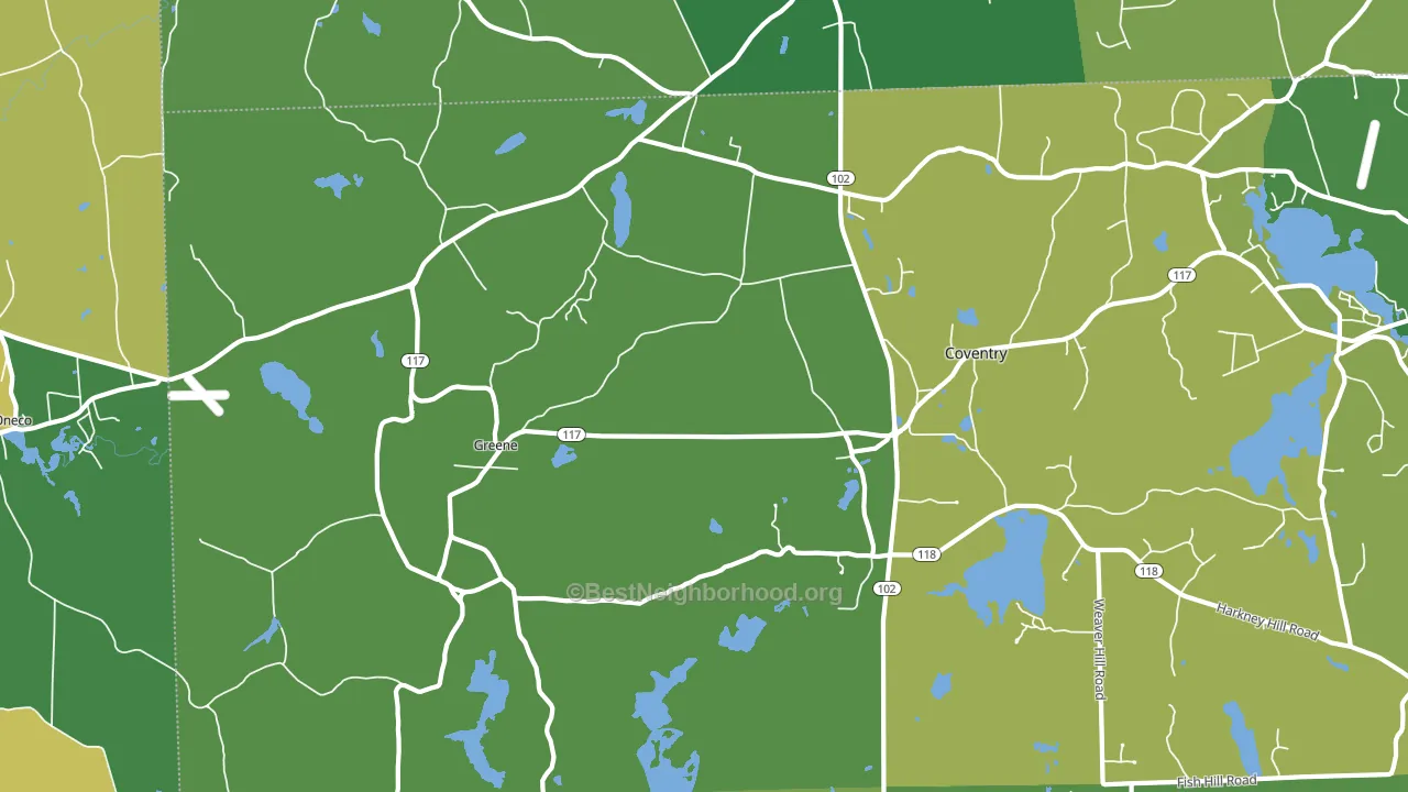 Greene, RI block-group voter-turnout map