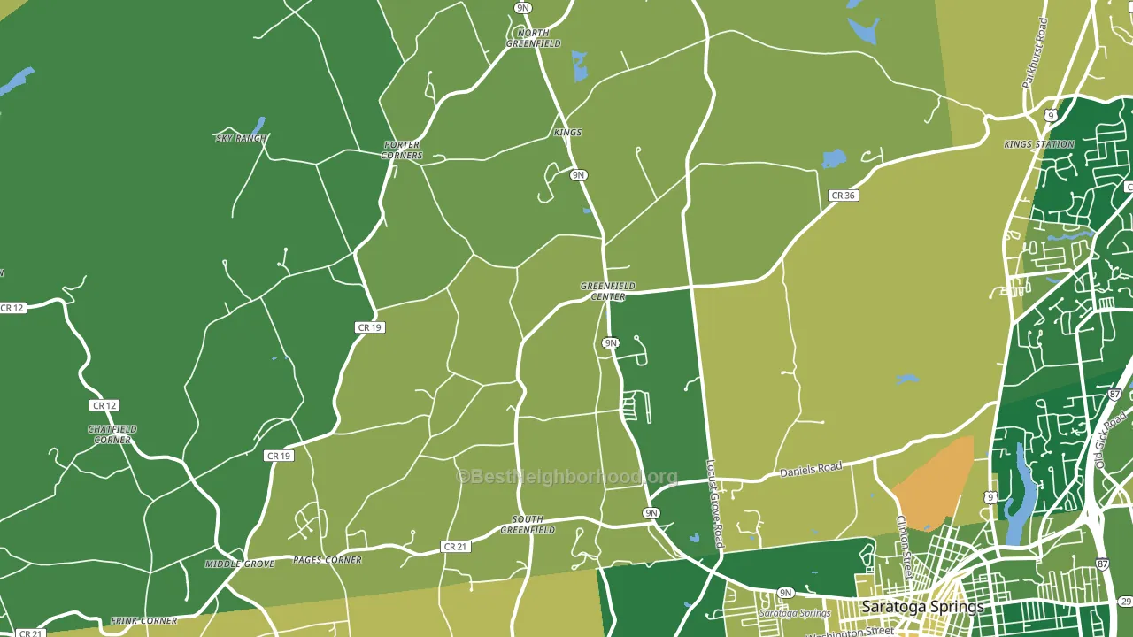 Greenfield Center, NY block-group voter-turnout map