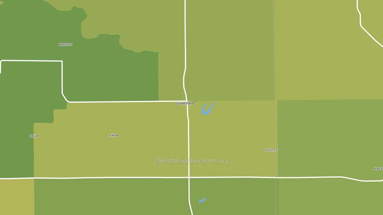 Greenfield, IL block-group voter-turnout map