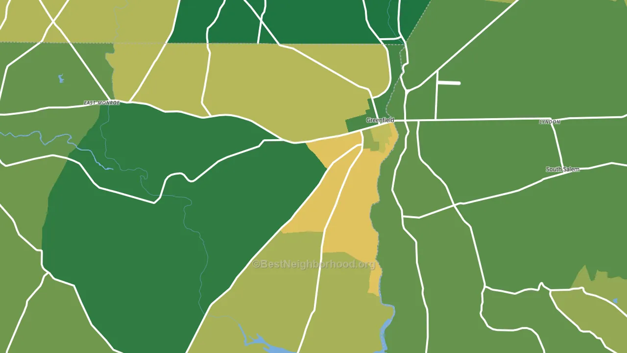 Greenfield, OH block-group voter-turnout map