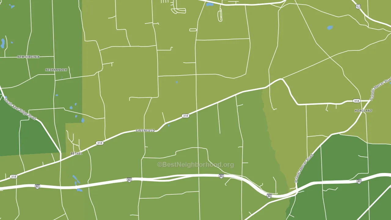 Greenfield, PA block-group voter-turnout map