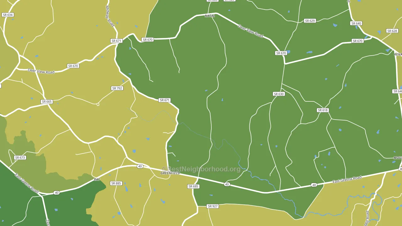 Greenfield, VA block-group voter-turnout map