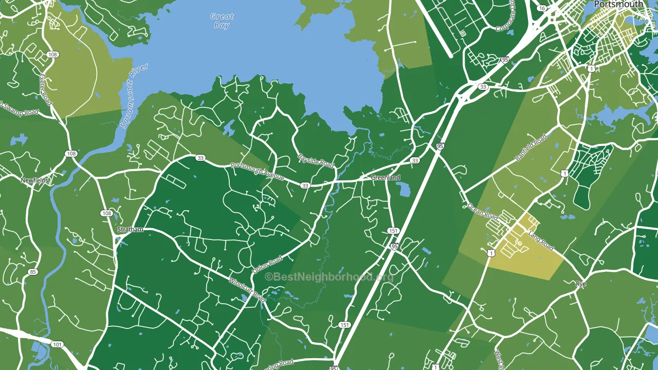 Greenland, NH block-group voter-turnout map