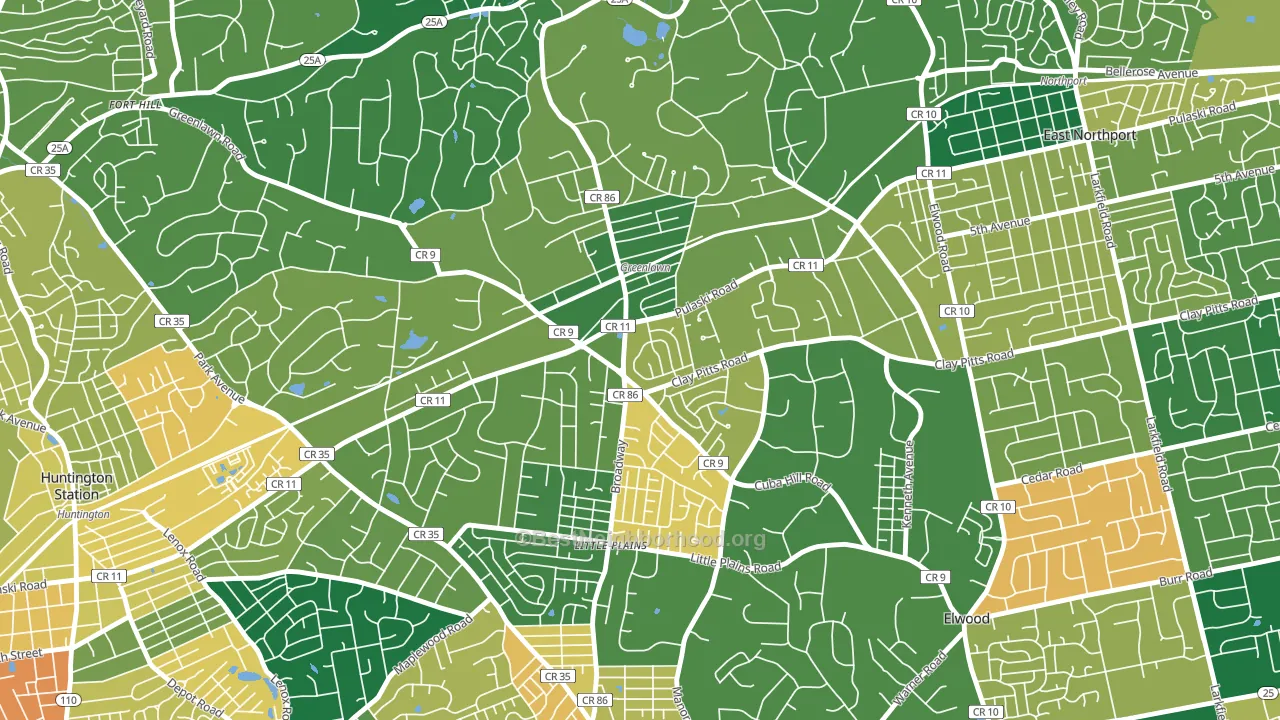 Greenlawn, NY block-group voter-turnout map