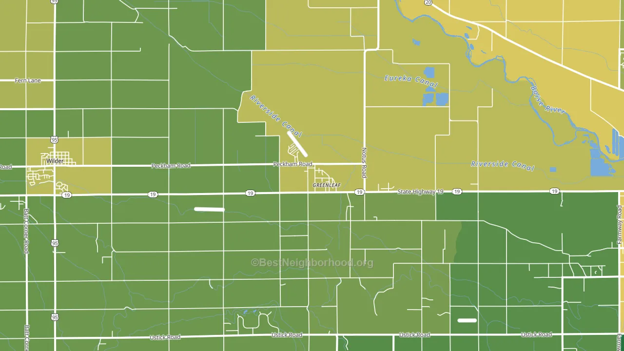 Greenleaf, ID block-group voter-turnout map