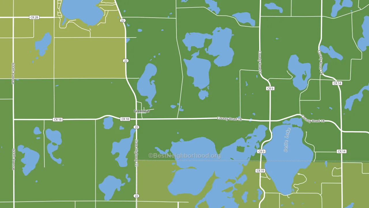 Greenleaf, MN block-group voter-turnout map