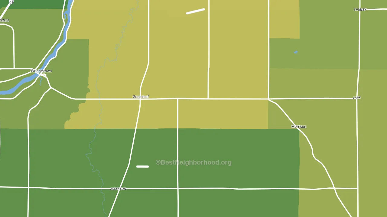 Greenleaf, WI block-group voter-turnout map