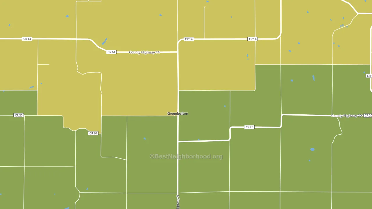 Greenleafton, MN block-group voter-turnout map
