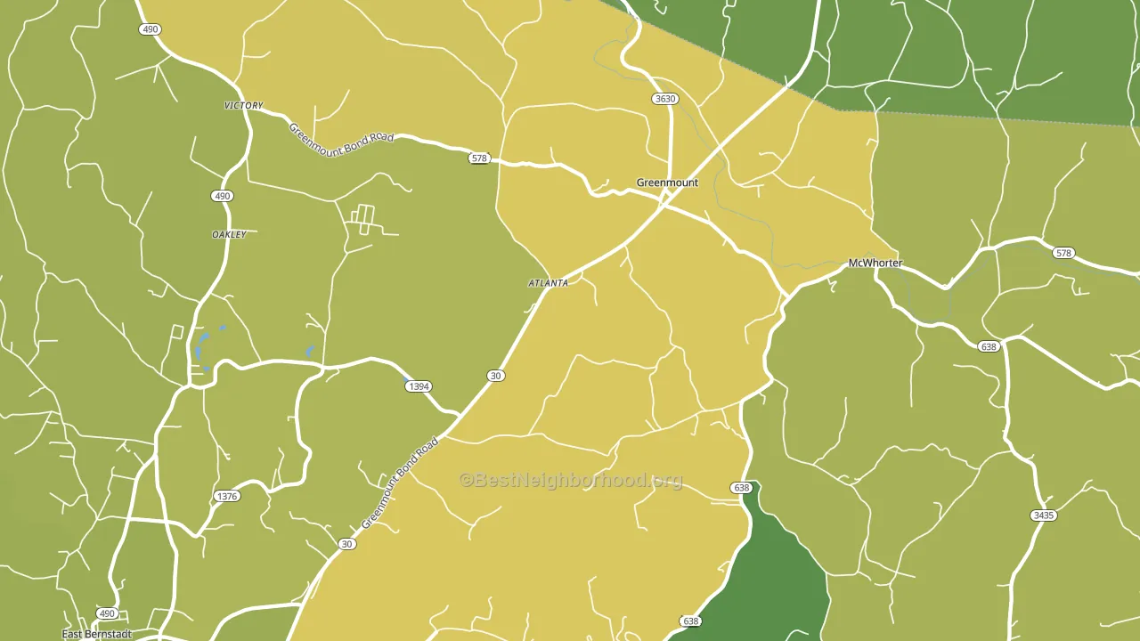 Greenmount, KY block-group voter-turnout map
