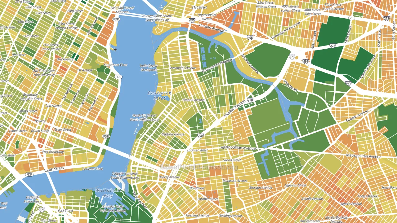 Greenpoint, Brooklyn, NY block-group voter-turnout map