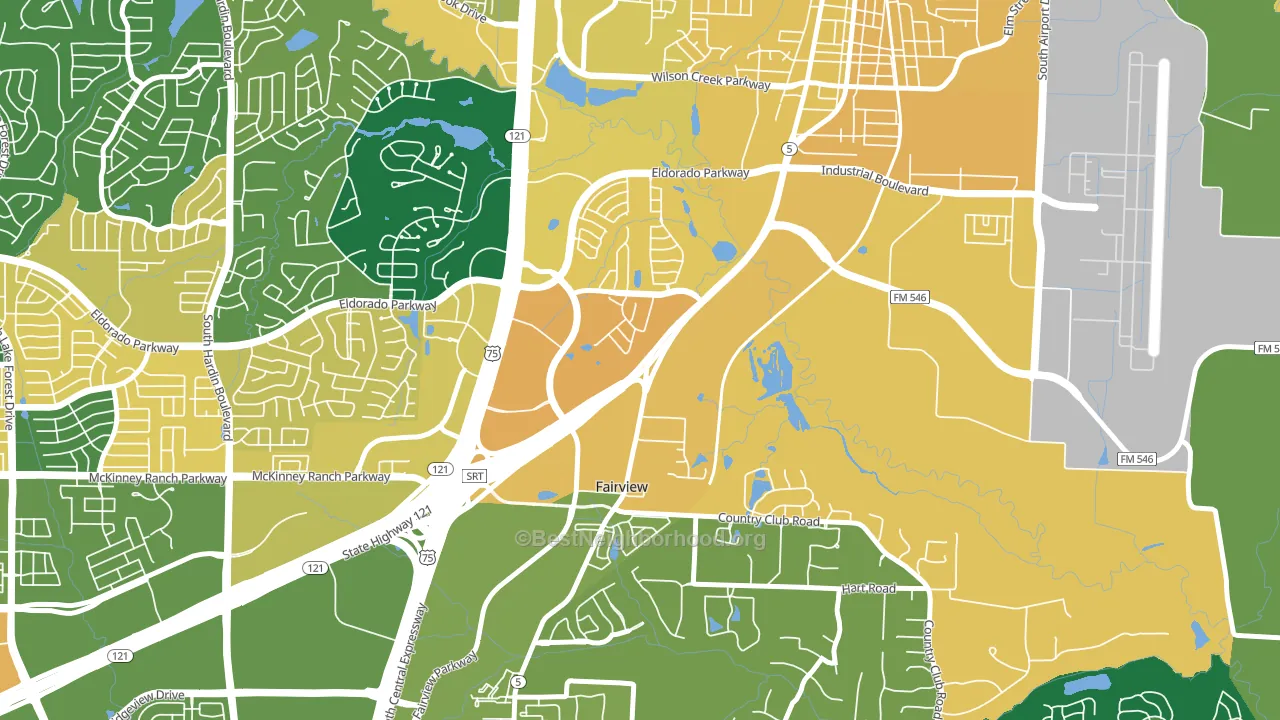 Greens of McKinney, McKinney, TX block-group voter-turnout map
