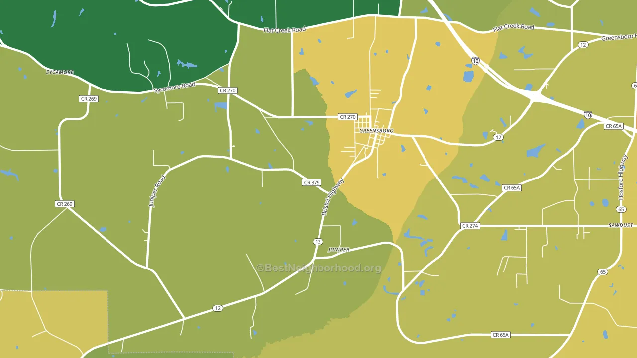 Greensboro, FL block-group voter-turnout map