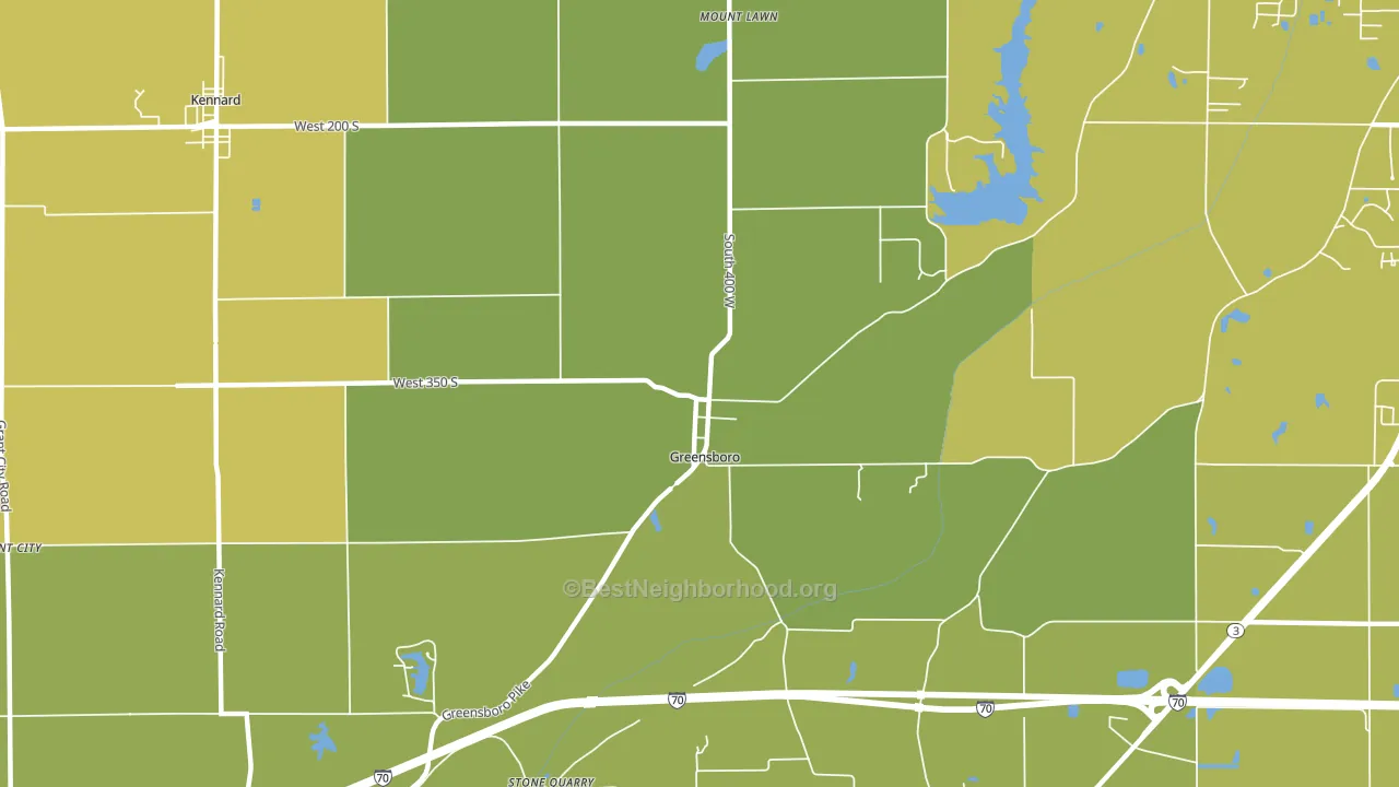 Greensboro, IN block-group voter-turnout map