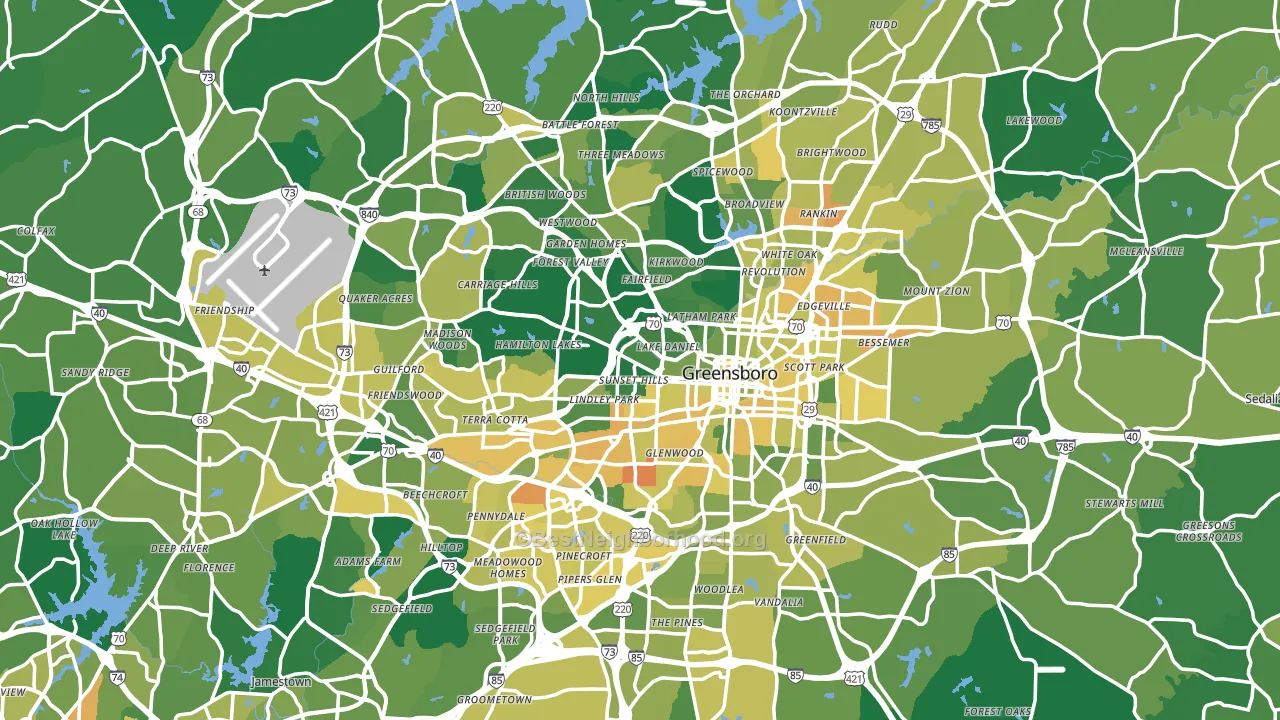 Greensboro, NC block-group voter-turnout map